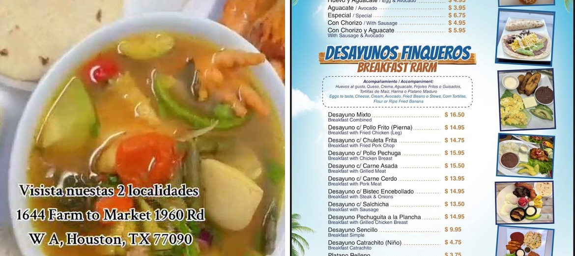 Finca latina #2 Menu